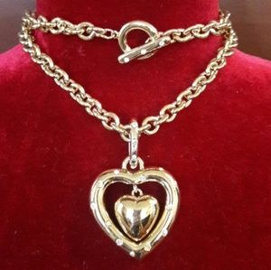 Authentic Vintage Givenchy Gold Heart Necklace